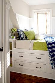 If you have a small bedroom, you can make it look a little bigger with the nine decorating tricks shown here. 19 Genius Storage Solutions For Small Bedrooms Better Homes Gardens