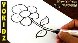 how to draw easy flower you