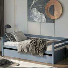 Twin Size Trundle Daybed Wooden Slat