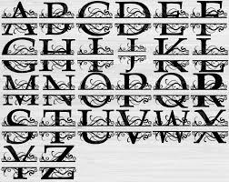 Split Letter Monogram Svg Alphabet Svg Cut | DIGITANZA