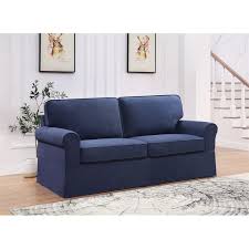 Ashton Slip Cover Sofa In Navy Blue