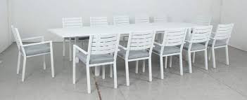 From patio dining tables and weatherproof chairs to outdoor bars, our collection has everything you need for a dining experience that defines casual looking to host a smaller group? Oslo 13pc Extension Aluminium Outdoor Dining Set With Como Chairs Wh Razzino Furniture