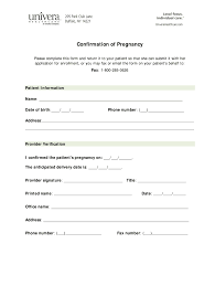proof of pregnancy fill out sign