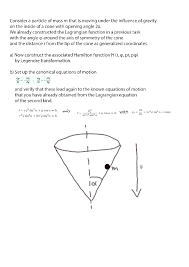 Solved Lagrange Equation From Previous