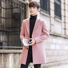 Men S Fashion Korean Wool Blend Mid