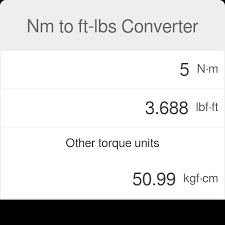 ft lbs converter torque units conversion