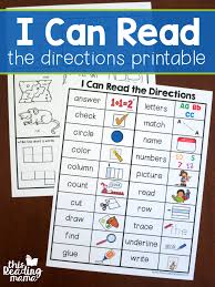 I Can Read Directions Printable Chart Free This Reading Mama