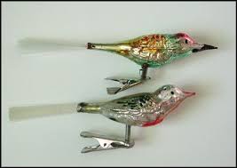 vintage clip on glass bird ornaments