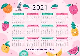 Cute (& free!) printable year at a glance 2021 calendar. Free Printable Cute Calendar For 2021 Download Pdf Now Kids Activities