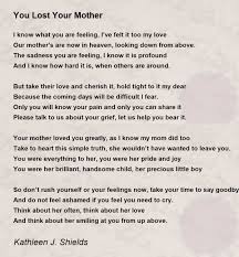 you lost your mother poem by kathleen j