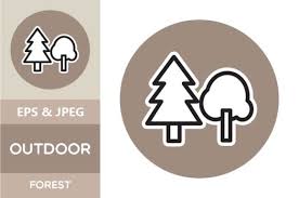 Outdoor Icon Forest Graphic By