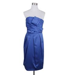 Alberta Ferretti Blue Royal Silk Strapless Dress Sz 6