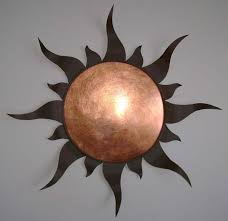 Adorning Metal Copper Wall Art Sun