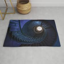 abandoned blue spiral staircase rug by