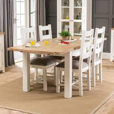 Have a dining room in your home which spells luxury. Cheshire Cream Painted Extending Dining Table 4 Dining Chairs Set The Furniture Market