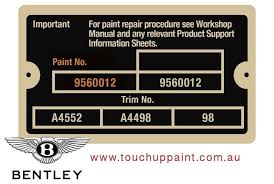 Paint Code Location 2016 Bentley