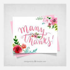 Floral Thank You Card Background Vector Free Download