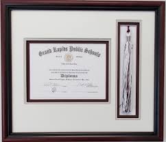Graduation High School Diploma 6x8 Certificate Triple Matted Brown
