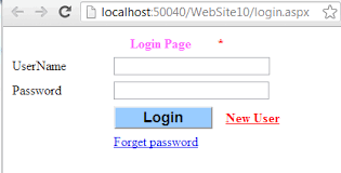 registration and login page in asp net
