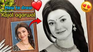draw kajal agarwal realistic drawing