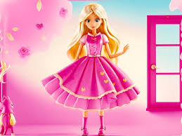 barbie doll cute blond outfit pink