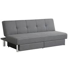 costway 73 in grey fabric convertible