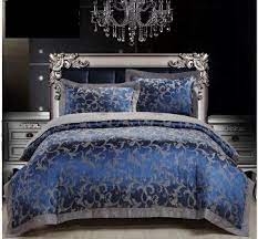 royal blue luxury duvet cover sets 4pc