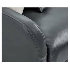 Mellon 4 Seater Leather Sofa Dark Grey