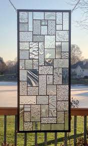 Stained Glass Panel Geometric Clear