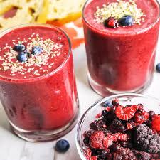 triple berry smoothie with pomegranate