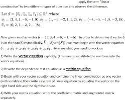 Apply The Term Linear Combination To
