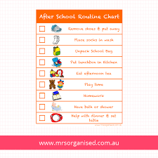 After School Routine Charts To Help You Get Organised Free
