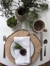 Simple Natural Holiday Table Setting Ideas