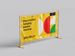 Free Framed Hanging Banner Mockup