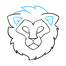 how to draw a lion head really easy