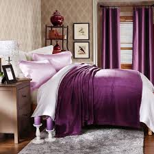 Solid Dark Purple Blanket Bedding Throw