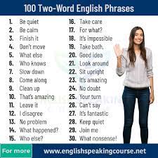 100 two word english phrases english