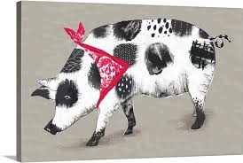 Farm Life Pig Wall Art Canvas Prints