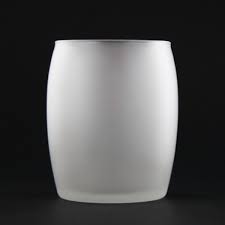 large frosted oval glass votive cup
