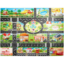 trees city traffic map play game carpet