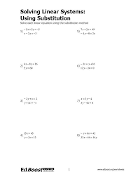 Solving Linear Systems Using