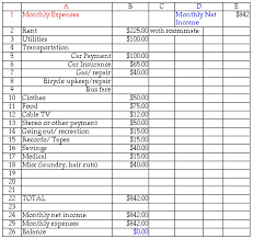 A Monthly Budget