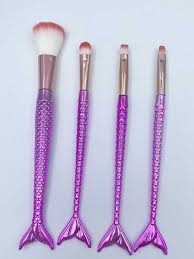 4pcs set mermaid cosmetic brushes with