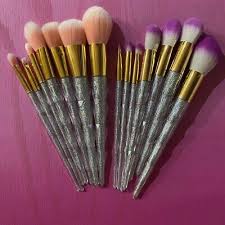 sparkly makeup brush set