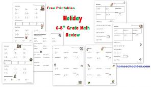 6 8th Grade Math Review Free Holiday