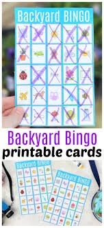 Black, white, gray, purple, blue color word flashcards free printable. Backyard Bingo Cards For Kids Free Printable Gluesticks Blog