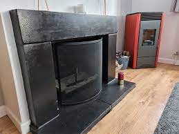 A Pellet Stove In A Fireplace