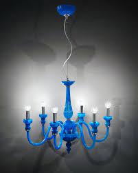 Blue Murano Glass Chandelier 8 Lights