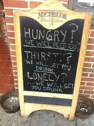 College students love to see bar signs like these in front of their favorite rathskellers, but just about any store can throw up a good chalkboard sign if they have a witty and/or talented artist with a few clever ideas. Pin On Random Stuff I Like