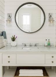 gray convex bathroom mirror cottage